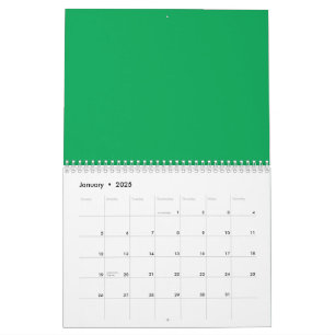 Atemberaubender grüner Hintergrund mit weißem Gren Kalender