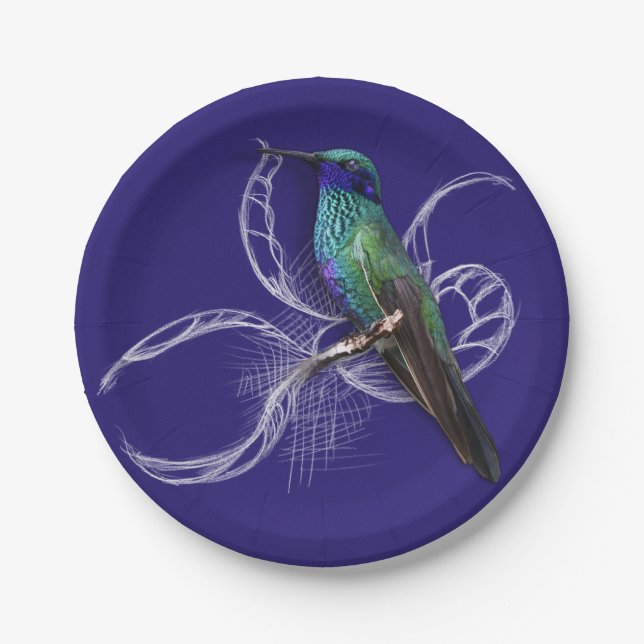Atemberaubender Hummingbird - personalisieren durc Pappteller (Vorderseite)