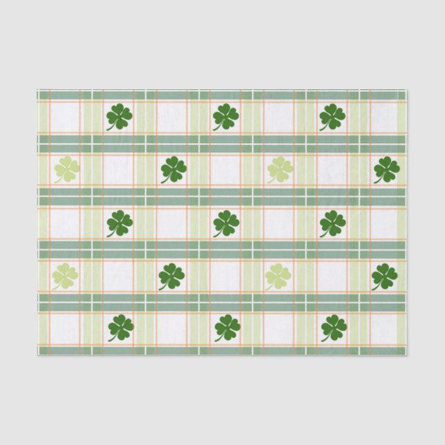 Atemberaubender Karierter St. Patrick's Day Seidenpapier (Vorderseite)