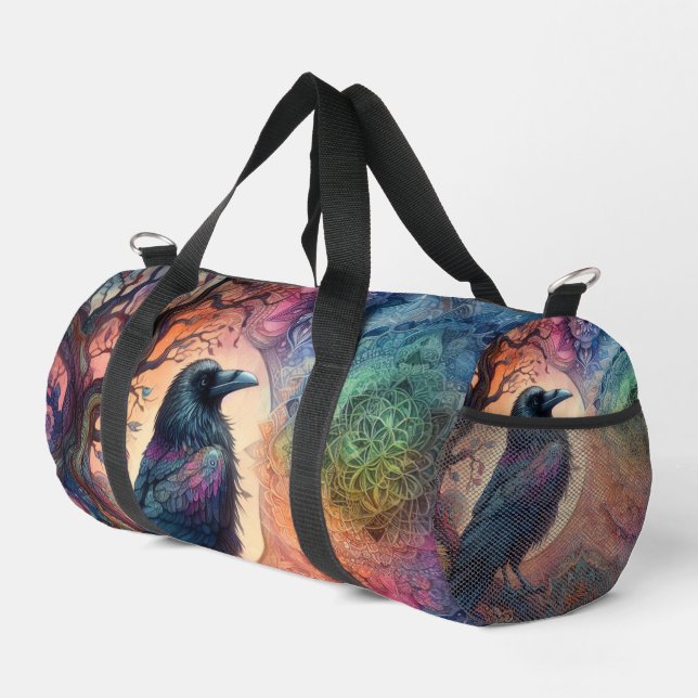 Atemberaubender Knochenbaum Mandala Pagan Gothic Duffle Bag (Rechte Ecke)