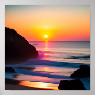 Atemberaubender, lebendiger Farbunterdrückungsdruc Poster