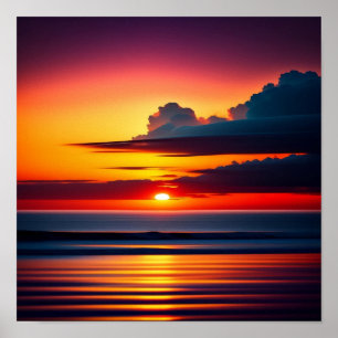 Atemberaubender, lebendiger Farbunterdrückungsdruc Poster