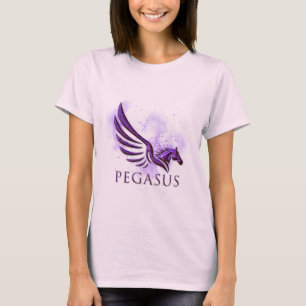 Atemberaubender Lila Pegasus kosmischer Hintergrun T-Shirt