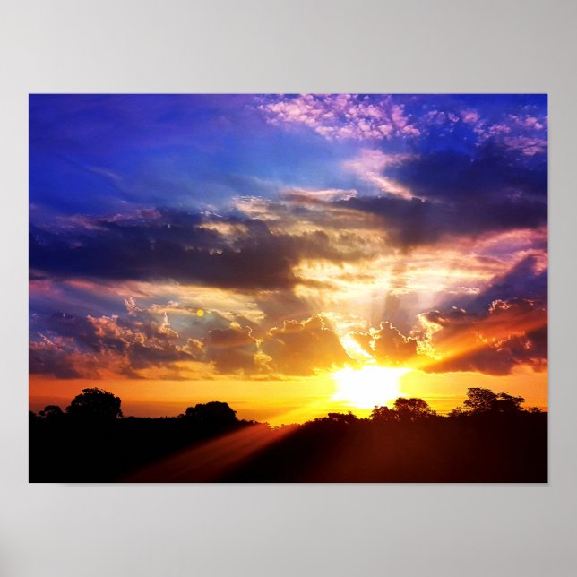 Atemberaubender malerischer Sonnenaufgang Poster (Vorne)