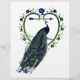 Atemberaubender Pfau und verzierter Blume
