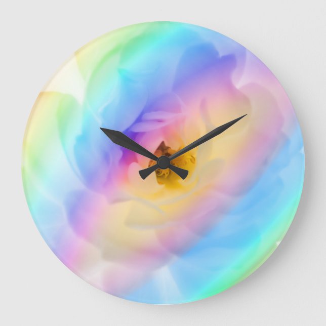 Atemberaubender Regenbogen Acrylwand Große Wanduhr (Vorderseite)