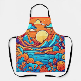 Atemberaubender Regenbogen-Karibikwald Schürze