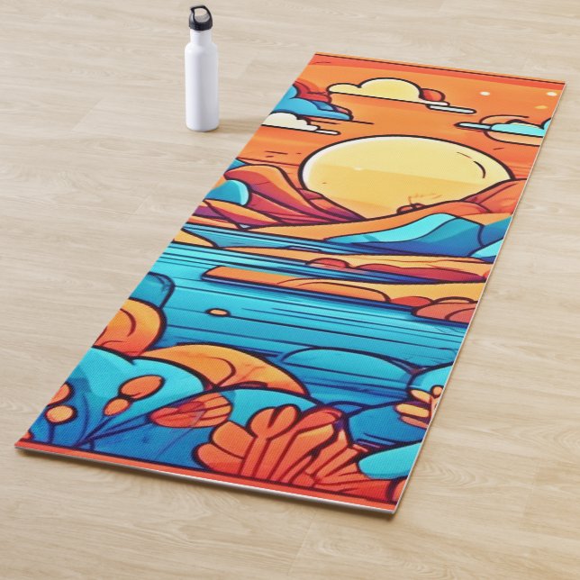 Atemberaubender Regenbogen-Karibikwald Yogamatte (Beispiel)