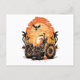 Atemberaubender Retro-Vintager Motorrad Klassische Feiertagspostkarte