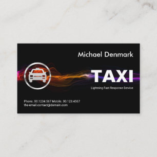 Atemberaubender schneller Blitzschlag-Taxifahrer Visitenkarte