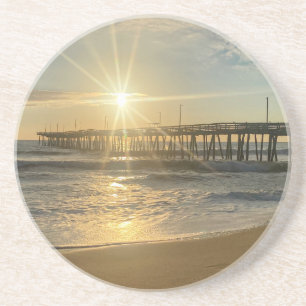 Atemberaubender Sonnenaufgang am Virginia Beach Pi Getränkeuntersetzer