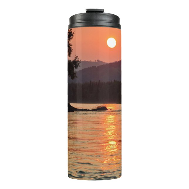 Atemberaubender Sonnenaufgang über dem Foto des Fl Thermosbecher (Vorderseite)