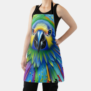 Atemberaubender Spritzer Paint Parrot Schürze