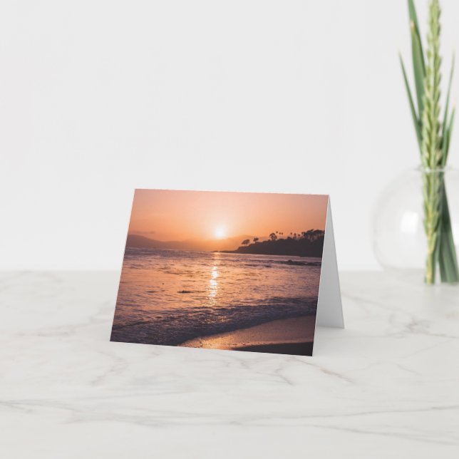 Atemberaubender Strand-Sonnenuntergang Karte (Vorderseite)
