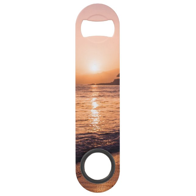 Atemberaubender Strand-Sonnenuntergang Speed Flaschenöffner (Vorderseite)