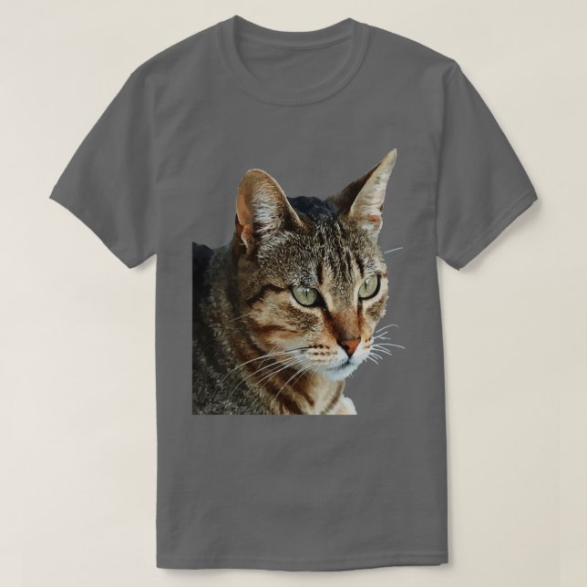 Atemberaubender Tabby Cat Nah Up Portrait Vector T-Shirt (Design vorne)