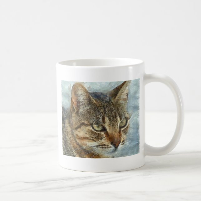 Atemberaubender Tabby-Kat Nah Up Graphit Pencil Po Kaffeetasse (Rechts)