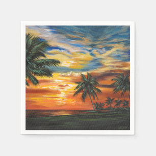 Atemberaubender tropischer Sonnenuntergang Serviette