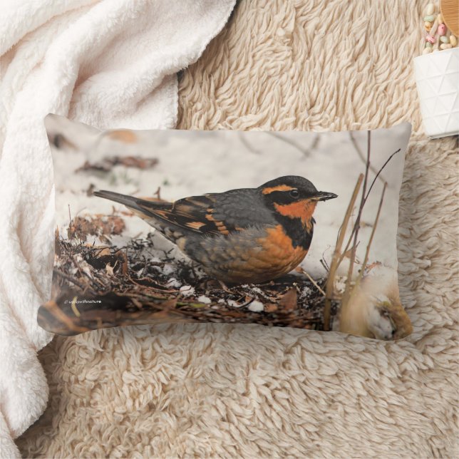 Atemberaubender Varietätsongvogel im Schnee Lendenkissen (Decke)
