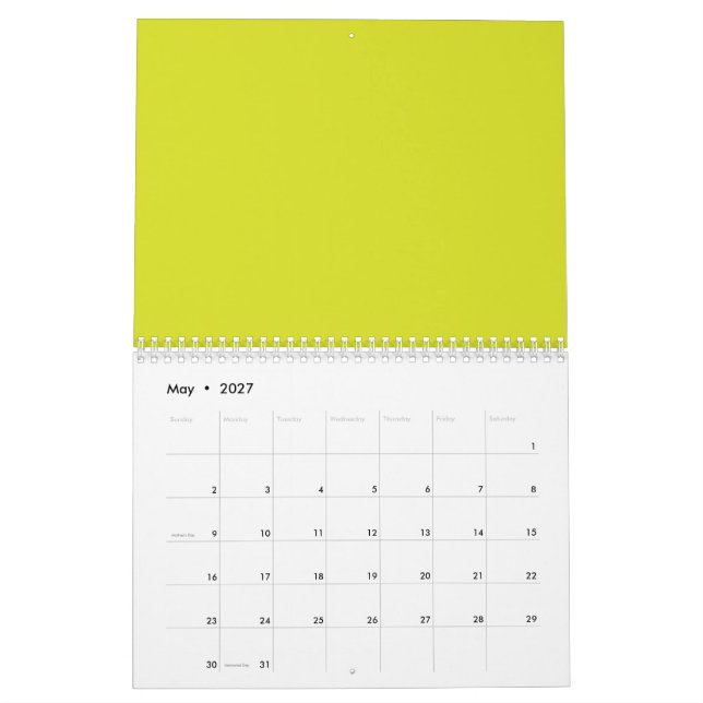 Atemberaubender Visueller Appell Gelber Hintergrun Kalender (Mai 2027)