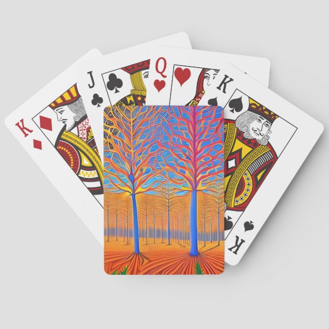 Atemberaubender Wald der Moderne Spielkarten (Rückseite)