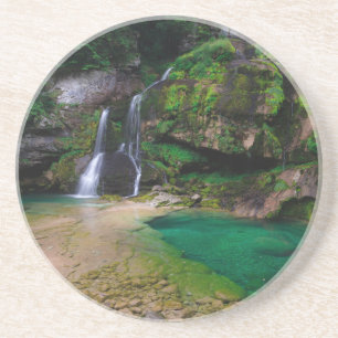 Atemberaubender Wasserfall Virje, Slowenien Poster Getränkeuntersetzer