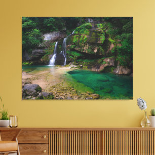 Atemberaubender Wasserfall Virje, Slowenien Poster Leinwanddruck