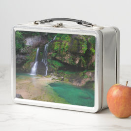 Atemberaubender Wasserfall Virje, Slowenien Poster Metall Brotdose