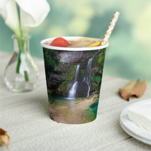 Atemberaubender Wasserfall Virje, Slowenien Poster Pappbecher