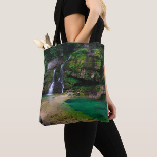 Atemberaubender Wasserfall Virje, Slowenien Poster Tasche
