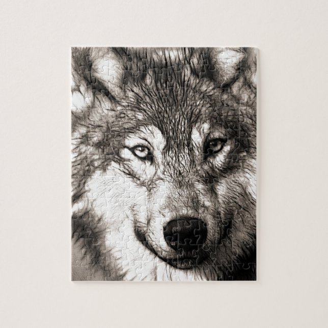 Atemberaubender Wolf Gesicht Foto Druckzubehör the (Vertikal)