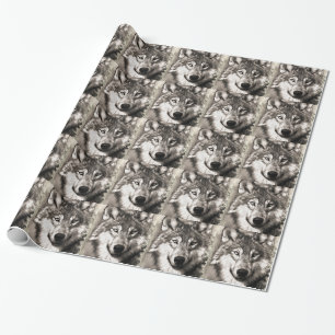 Atemberaubender Wolf Gesicht Foto Druckzubehör the Geschenkpapier