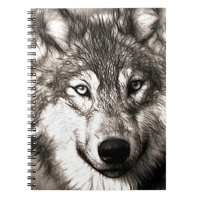 Atemberaubender Wolf Gesicht Foto Druckzubehör the Notizblock (Vorderseite)