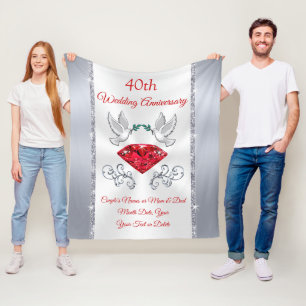 Atemberaubendes 40-jähriges Jubiläum Geschenk f Fleecedecke