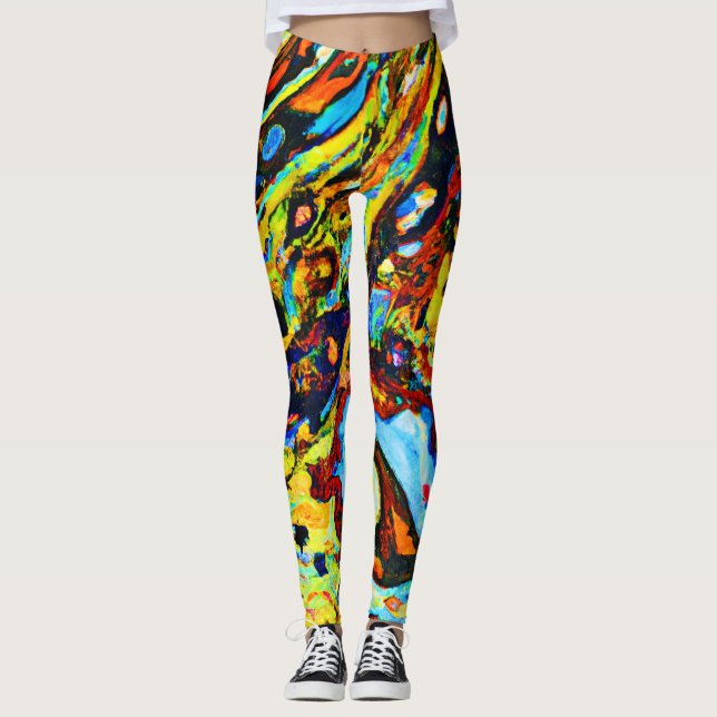 Atemberaubendes Abstraktes Muster Leggings (Vorderseite)