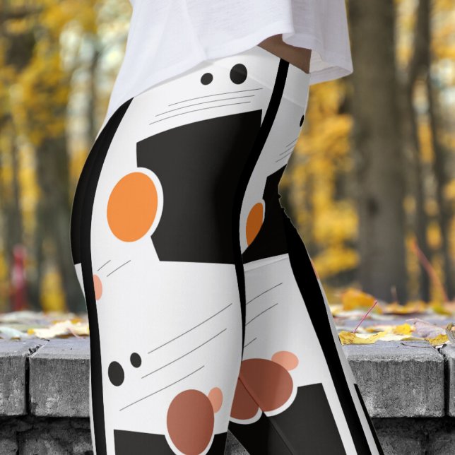 Atemberaubendes Abstraktes Schwarz-Weiß-Muster Leggings (Abstract )
