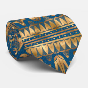 Atemberaubendes Ägyptisches Royal Blue und Gold Ge Krawatte