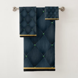 ATEMBERAUBENDES AQUAMARINES BLAU Black BADEZIMMER  Badhandtuch Set