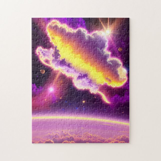 Atemberaubendes Bild des kosmischen Lila und gelbe (Vertikal)