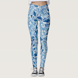 Atemberaubendes Blau und Weiß-Blau-Asiatischer Loo Leggings