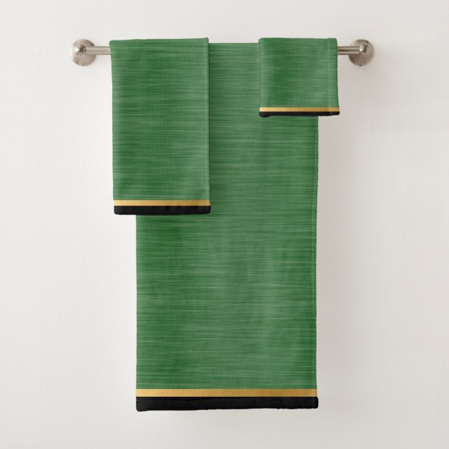 ATEMBERAUBENDES BRUSHMETAL GRÜNES BADEZIMMER TOWEL BADHANDTUCH SET (Insitu)