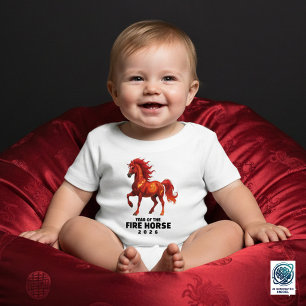 Atemberaubendes chinesisches Jahr des Feuerpferdes Baby T-shirt