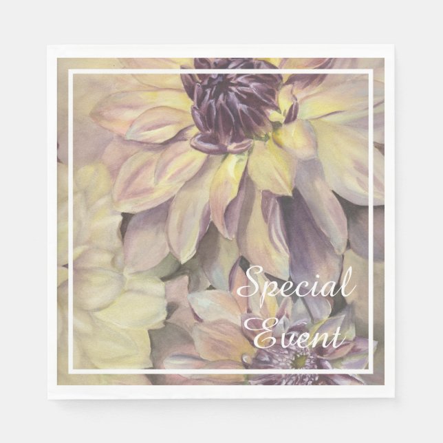 Atemberaubendes Dahlias-Party Serviette (Vorderseite)
