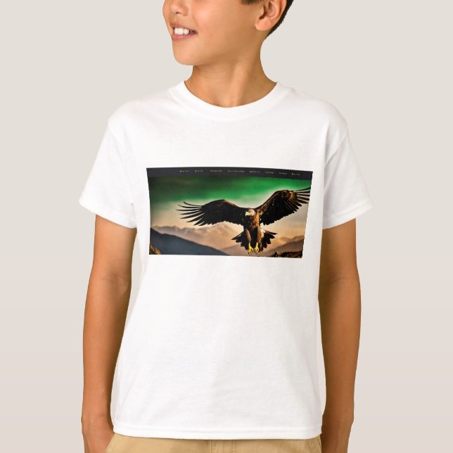 Atemberaubendes Dark Themed Eagle Art Website Desi T-Shirt (Vorderseite)