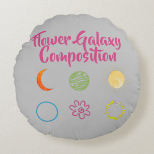 Atemberaubendes Design der Blume Galaxy-Kombinatio Rundes Kissen