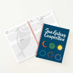 Atemberaubendes Design der Sun Galaxy-Kombination Notizbuch