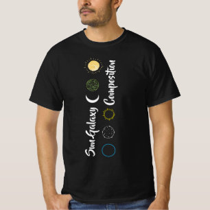 Atemberaubendes Design der Sun Galaxy-Kombination T-Shirt