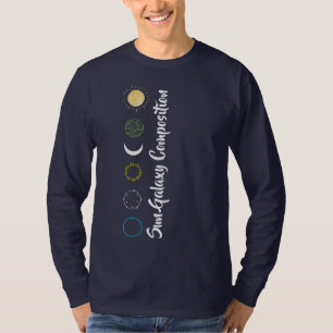 Atemberaubendes Design der Sun Galaxy-Kombination T-Shirt