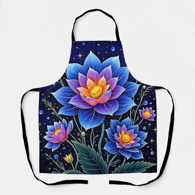 Atemberaubendes Design kosmischer Blumenträume Schürze (Vorderseite)