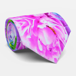 Atemberaubendes Doppeltes Rosa Pfingstrosen-Blüten Krawatte